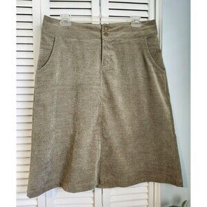 VTG Woolrich Dark Khaki Skirt Faux Corduroy Chenille Texture Sz 10